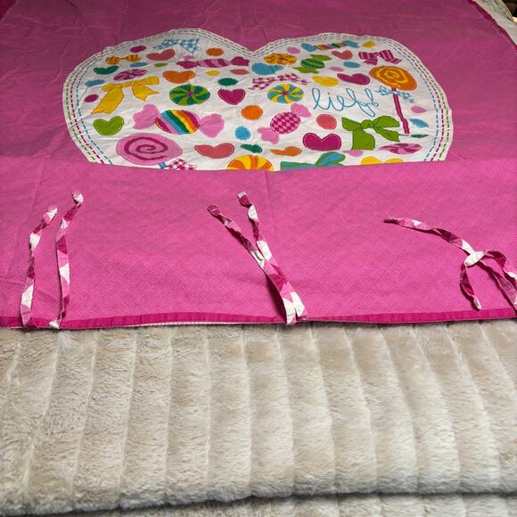 Lief! Girls' Pink Gingham Reversable Twin Duvet‎ Cover - Picture 2 of 9